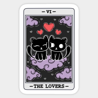 The lovers tarot cats Sticker